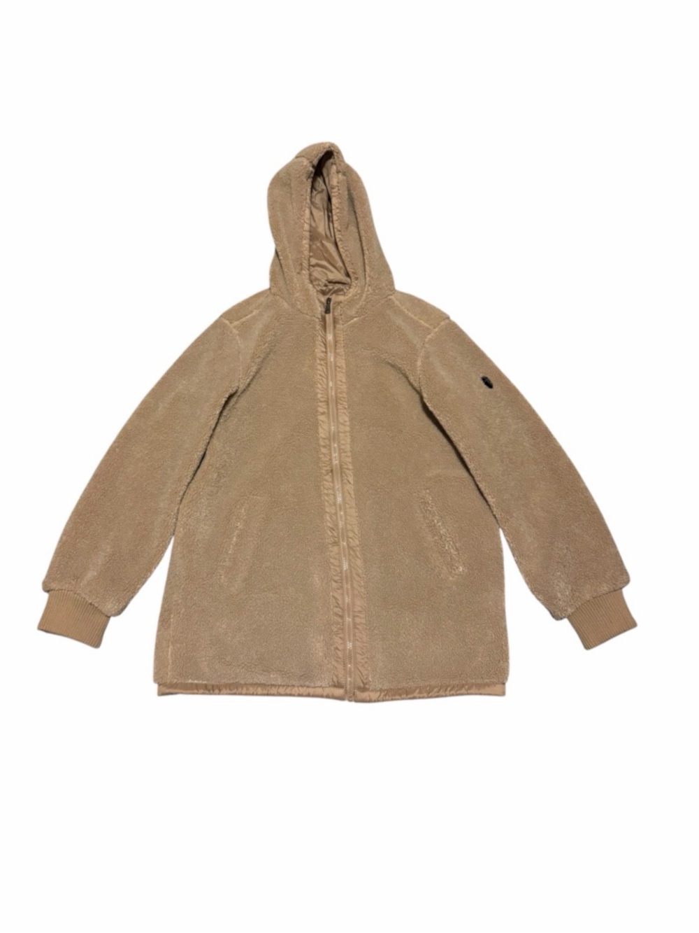 Faux Fur Hooded Mid Length Coat